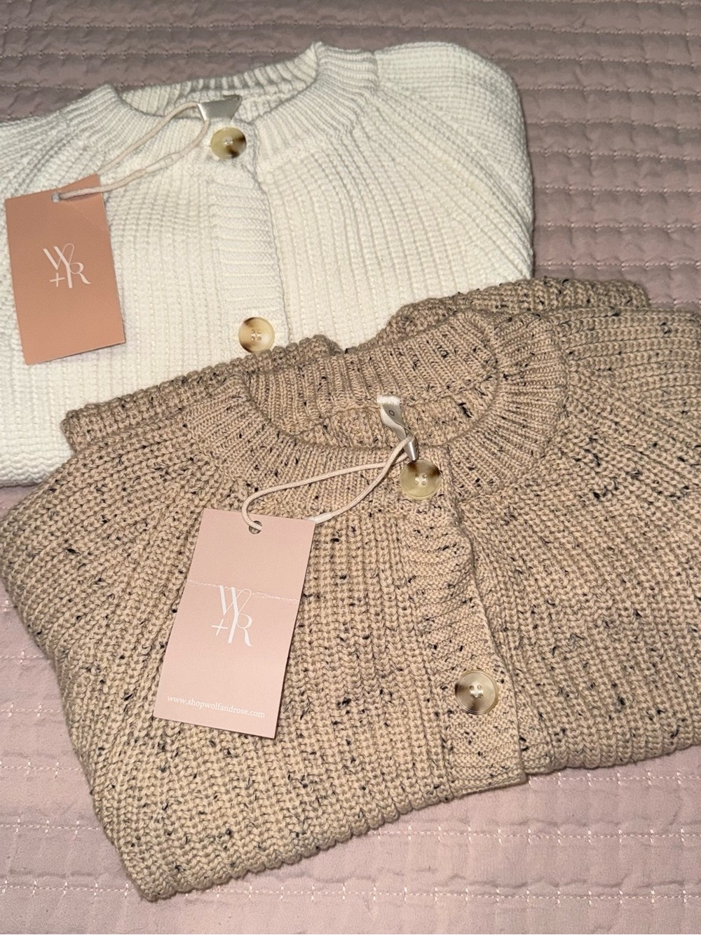 Kids Ribbed Button-Front Bodysuit - Cream and Taupe